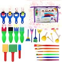 Esponja Pintura Cepillos Kit Para Niños - 26Pcs EVA Aprendizaje Temprano Esponja Pinceles De Pintura Educación Infantil…